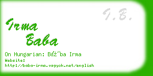 irma baba business card